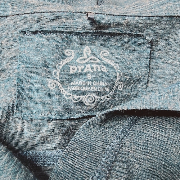 Prana Luna Button Up Turquoise Blue Heathered Pocket Accent Size S - Picture 5 of 8